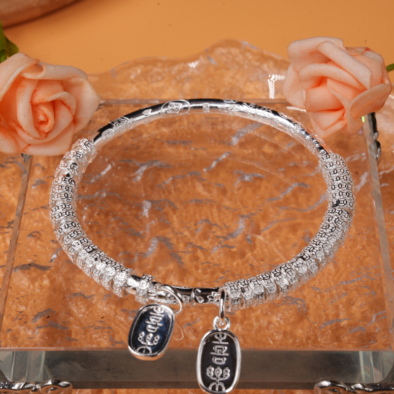 足银手镯 云银雪山  YHA476【瑞钱喜乐铃镯】足银999手镯30.3g±1g