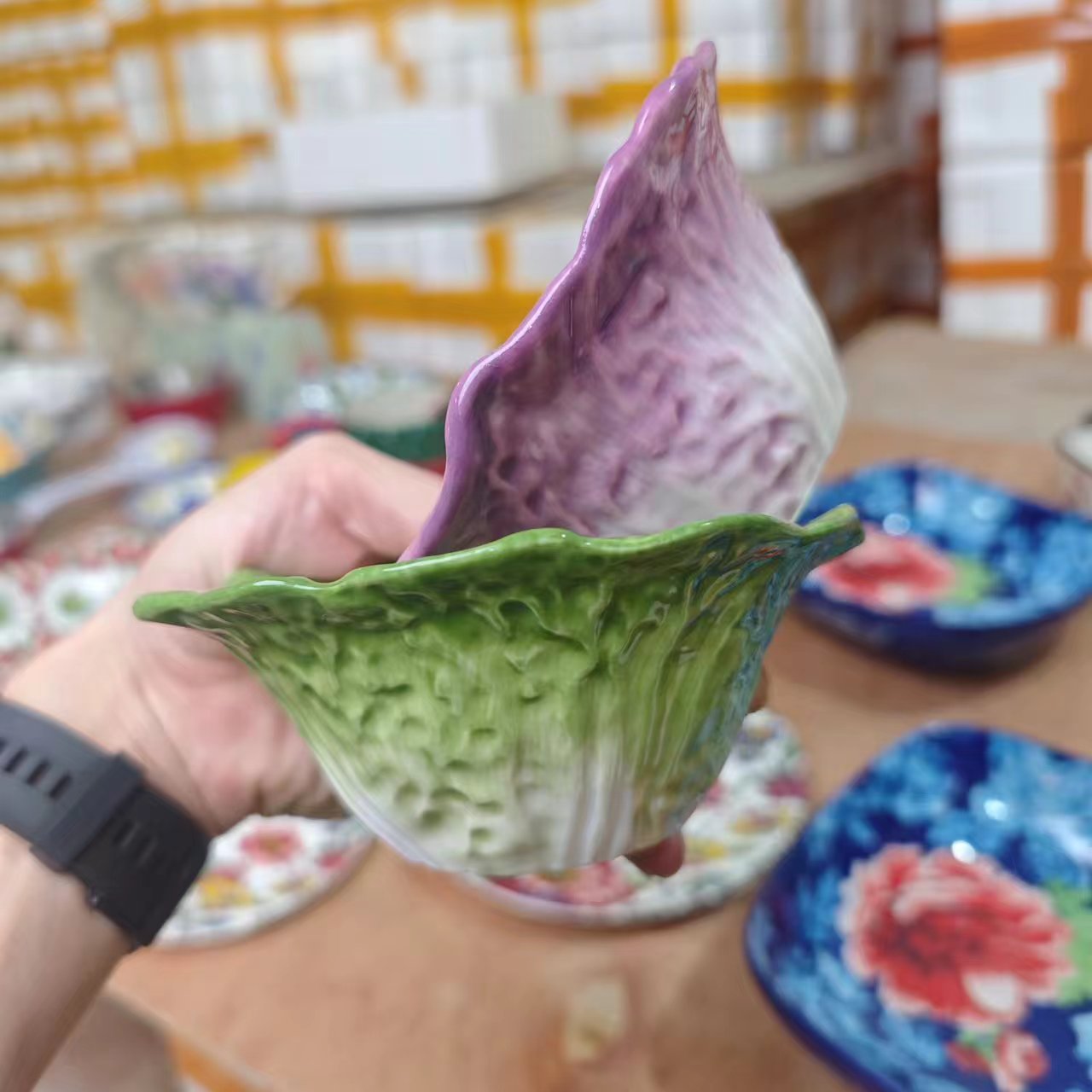 白菜碗紫色+绿色5英寸各一个（共2个）