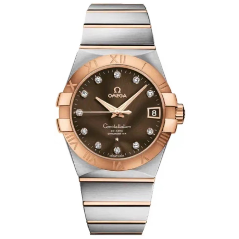 99新 Omega/欧米茄 喜物/星座系列/咖盘/表径38自动机械表间金