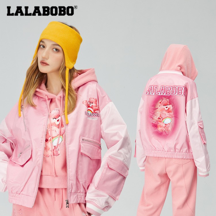 武汉(尾货不退不换）LALABOBO爱心小熊球服设计感夹克CBBD-WSJW12