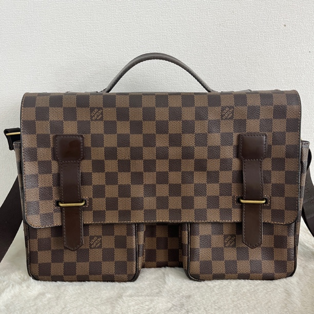 95新 LouisVuitton/路易威登 3965/男士时尚棕棋盘格剑桥包