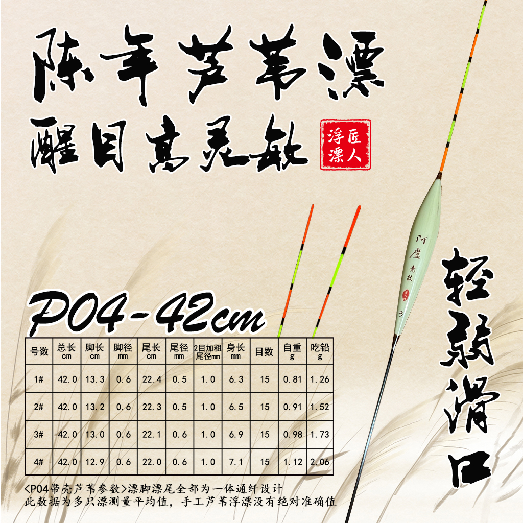 p04芦苇浮漂竞技黑坑轻口弱口滑口无限回锅鱼老滑鱼高灵敏鱼漂