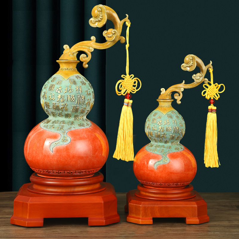 全铜葫芦简约家居桌面客厅卧室玄关酒柜装饰礼品工艺品摆件