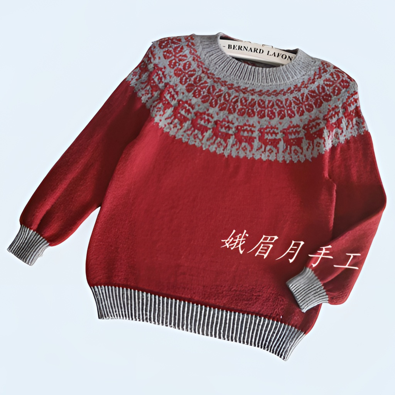 娥眉月《小驯鹿》材料包 臻暖羊毛提花毛衣可爱手工编织