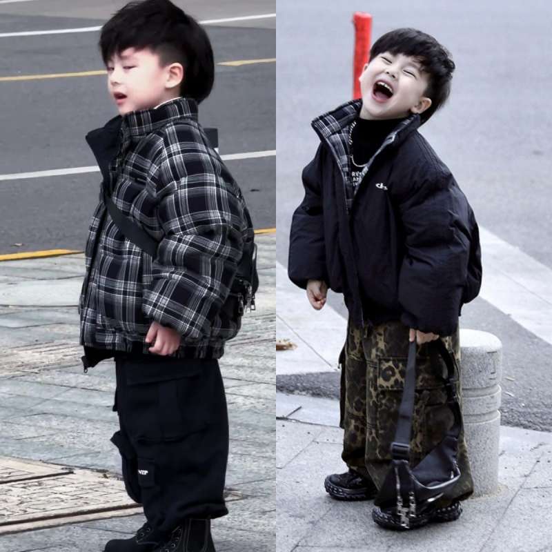 两面穿男童棉服2025小童棉衣冬季新款洋气童装2025年款衣服儿童