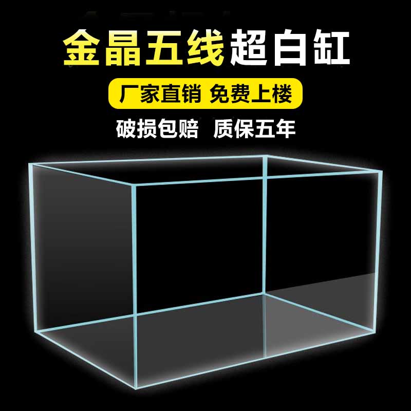 长100宽45高45厚10mm金晶五线超白玻璃鱼缸 水族生态缸