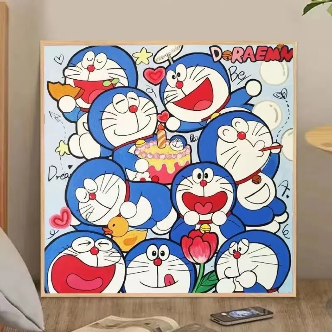 【20*20CM】 diy数字油画卡通零基础手工涂色解压卡通装饰画手绘