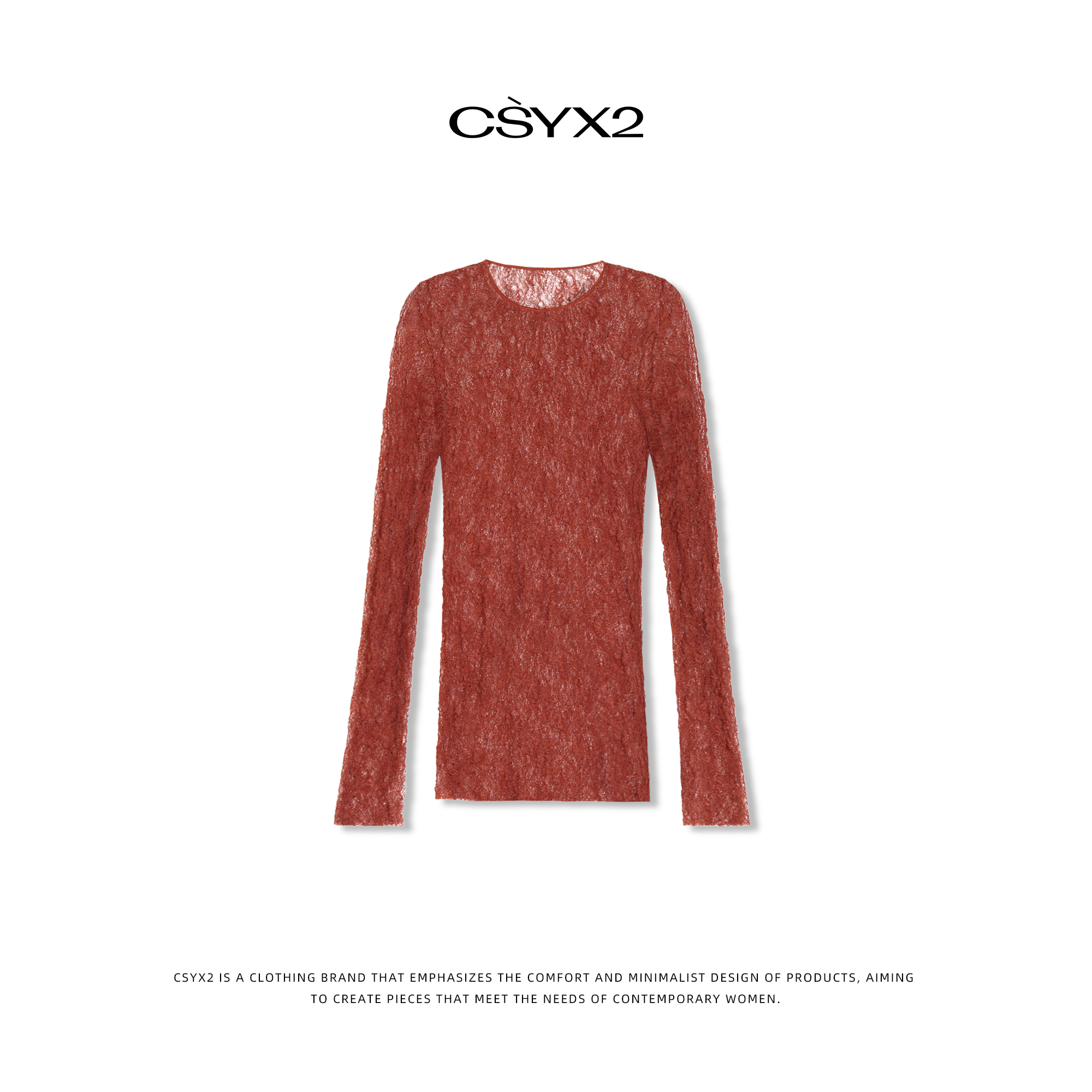 CsyX2-2024秋冬蕾丝边边流苏刺绣镂空打底衫CSY-SC-S10739