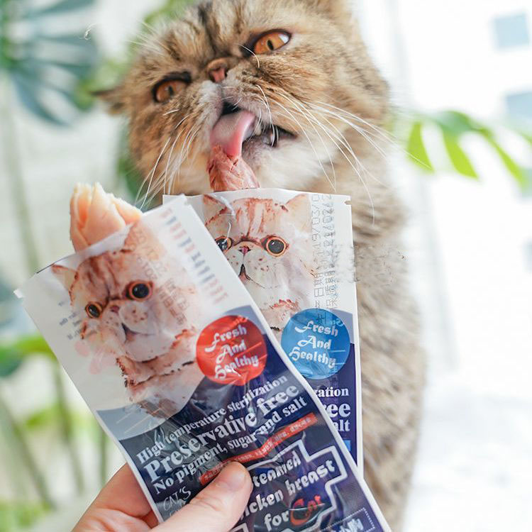 溜达猫蒸煮鸡小胸鲣鱼条纯肉元素零食增肥补水营养丰富奖励湿粮条