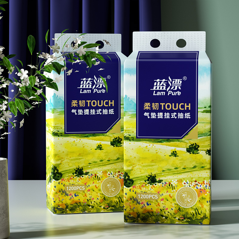a蓝漂本色悬挂式抽纸1200张4层加厚-YXL