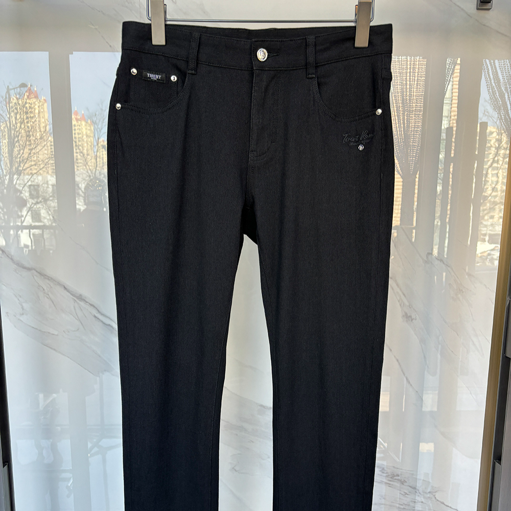 TIRIRT潮流牛仔裤男士百搭时尚休闲裤轻奢弹力黑色男牛仔裤