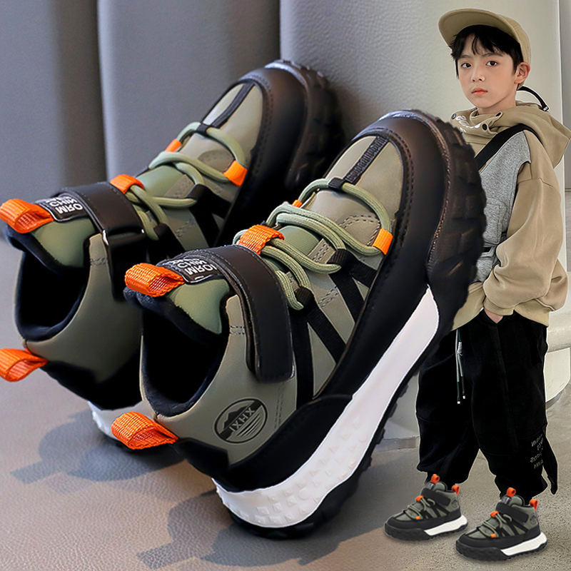 品牌断码男童鞋子2024秋冬季新款儿童软底板鞋中大童男孩运动