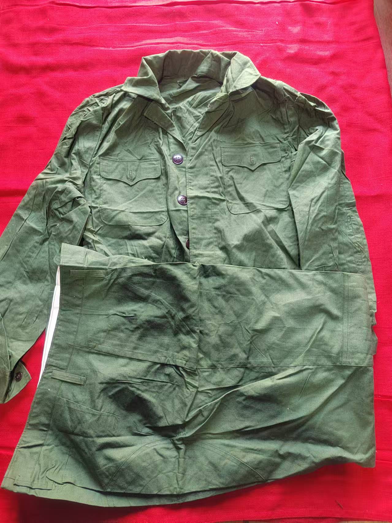 老式夏季薄款工作服透气吸汗户外工装套装长袖