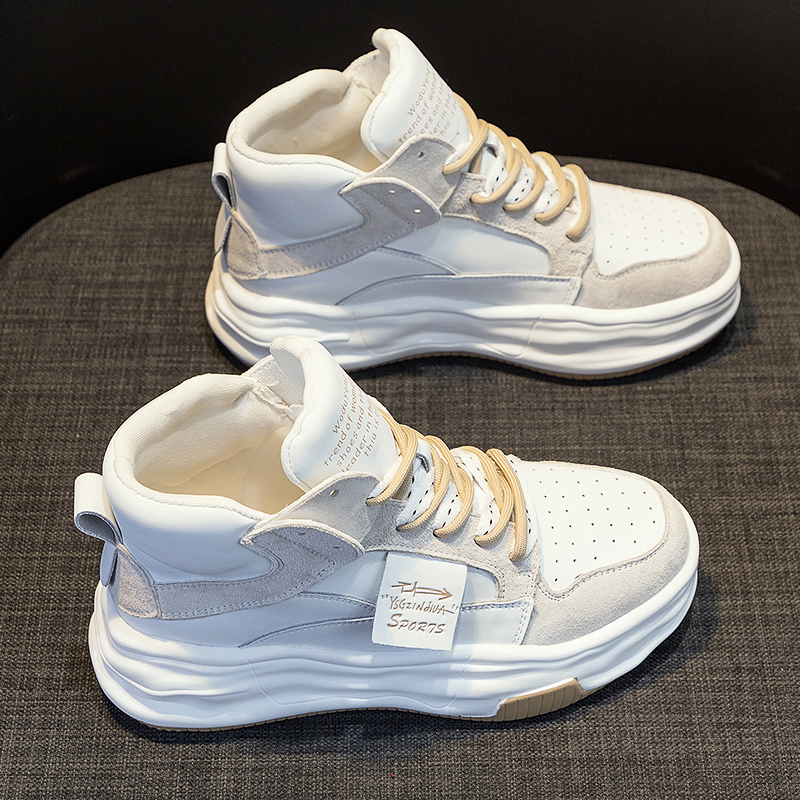 回力瑞头层牛皮妹控百搭高帮小白鞋女2023年秋冬新款辣妈休闲女鞋