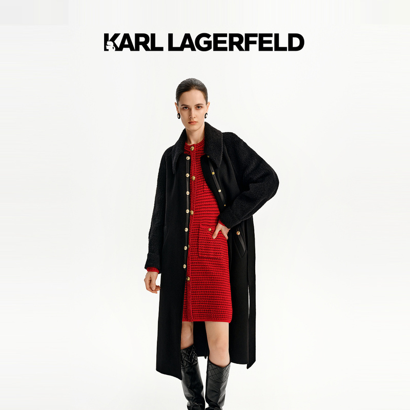【官方】KARL LAGERFELD卡尔拉格斐24冬新款羊毛大衣老佛爷K27E2904