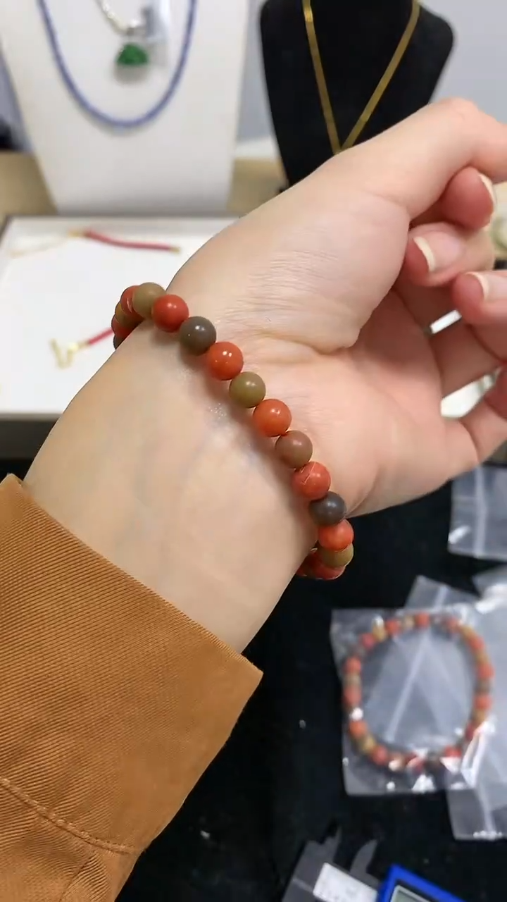 【闪购商品】南红玛瑙颈饰未镶嵌FG6491-南红玛瑙6mm左右单圈手链