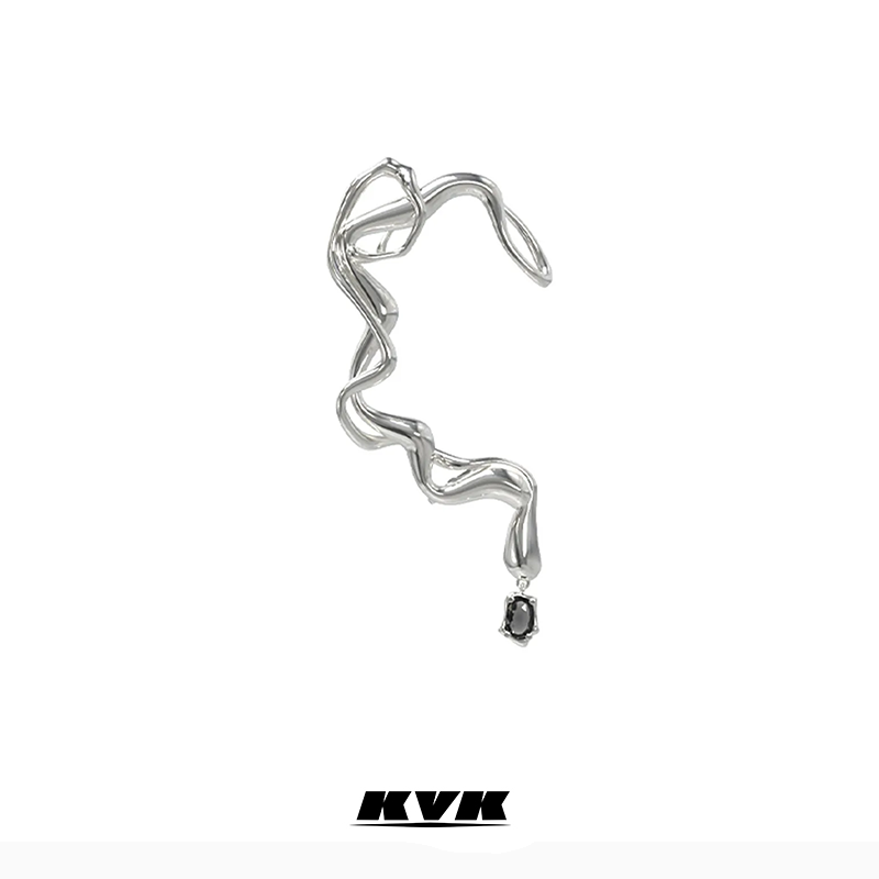KVK 铜合金耳饰 【蔡徐坤同款】蜘蛛食序系列抽象扭转时尚气质耳挂
