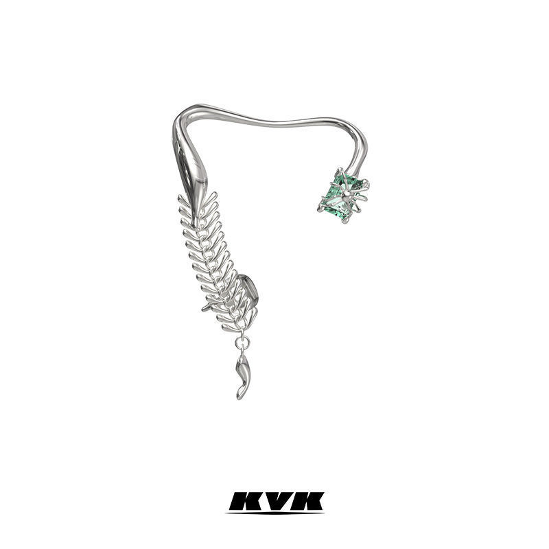 925银耳饰 【华晨宇同款】KVK简约气质925纯银环骨耳挂耳夹小众设计