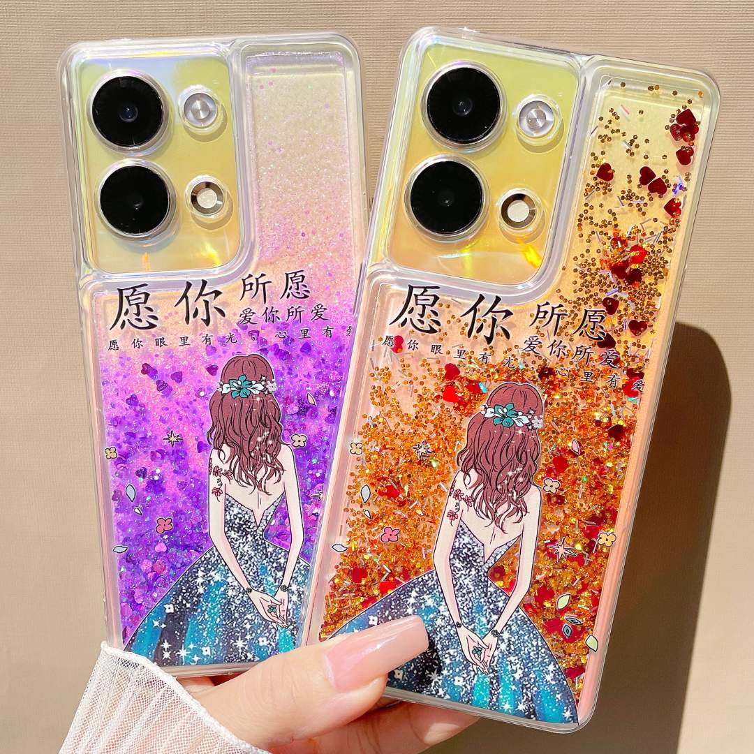 苹果/华为/荣耀/畅享/oppo/vivo愿你所愿时尚流沙手机壳防摔/透明