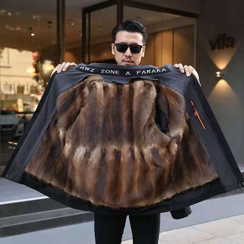 佰慕娇【YH-PC】男士商务休闲冬季外套常规款派克服加厚保暖男装