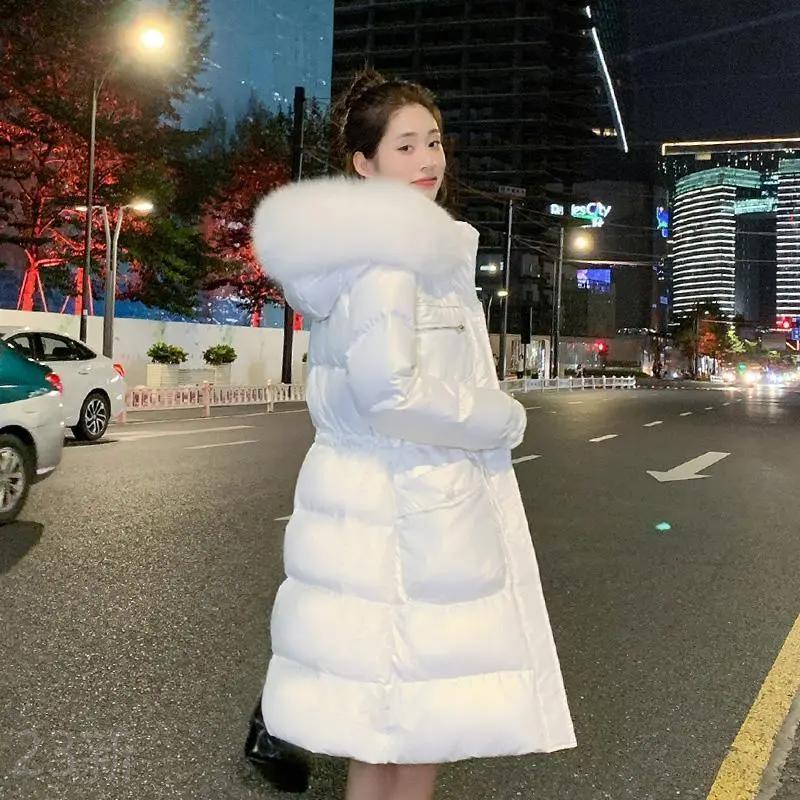 冬季断码精选白鸭绒2023冬精选高档免洗小个子白色羽绒服女中长款