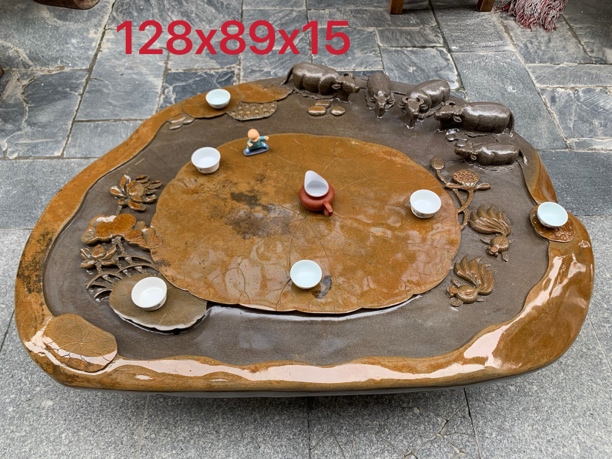 端砚茶盘肇庆绿端天然石材茶盘客厅办公室一体创意新 