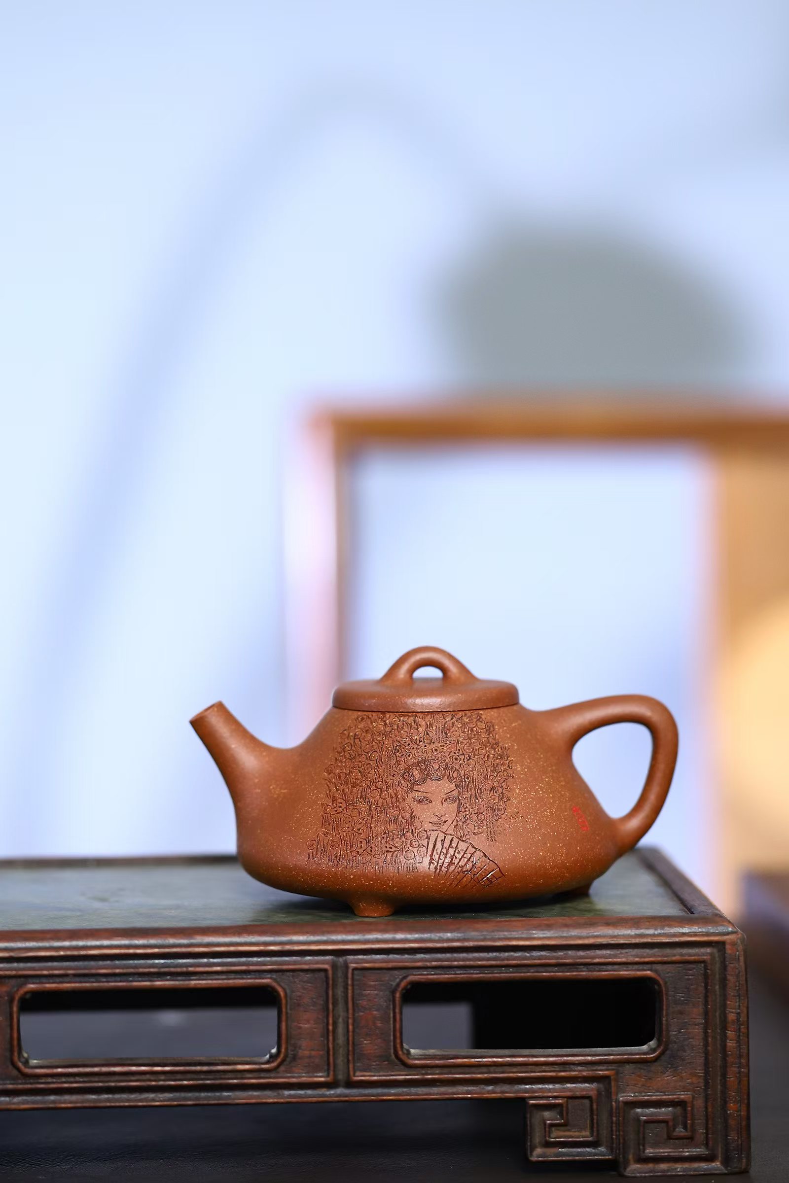 子冶石瓢—原矿降坡泥260cc，武老师全手工制