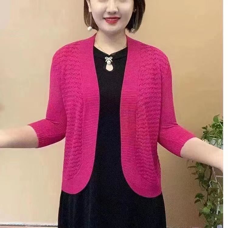 2024年新款防晒披肩针织开衫外套夏天配裙子上衣外搭妈妈中年女款