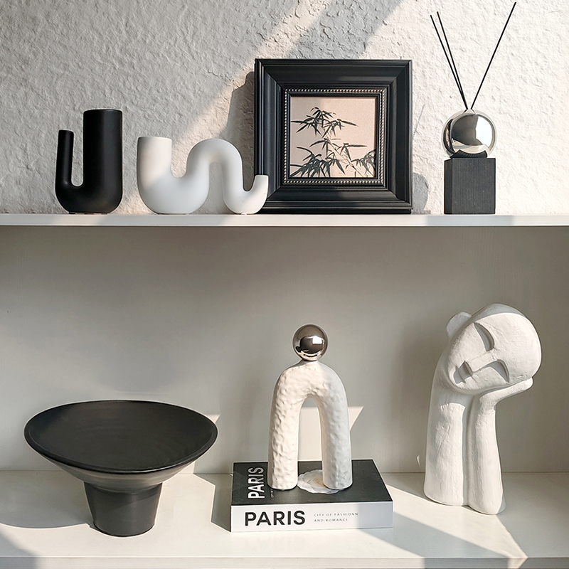 态生活 轻奢高级感黑白软装饰品小摆件 现代格调客厅酒柜书柜摆设