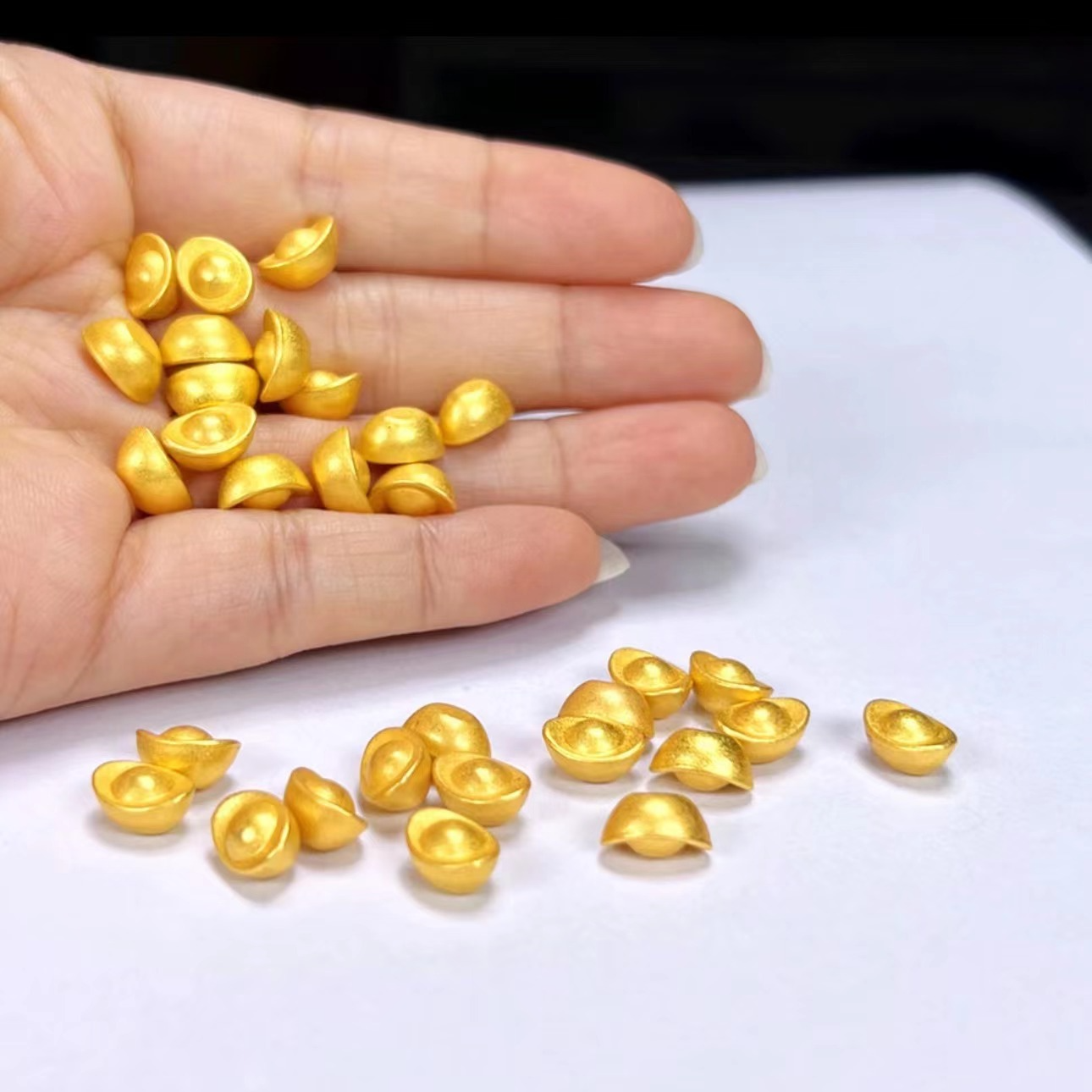 仿真实心合金小元宝摆件聚宝盆米缸金色装饰品精致家居摆件创意