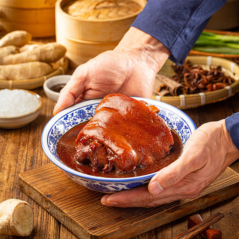萌佳萌上海特产红烧蹄髈酱猪肘子500g整只装即食熟食