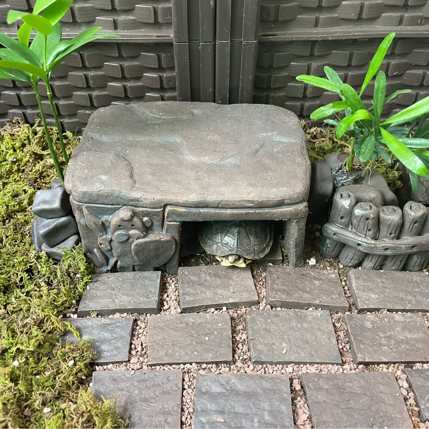 爬宠爬虫乌龟黄缘龟躲避屋窝陶瓷洞穴造景装饰乌龟山洞手工制作