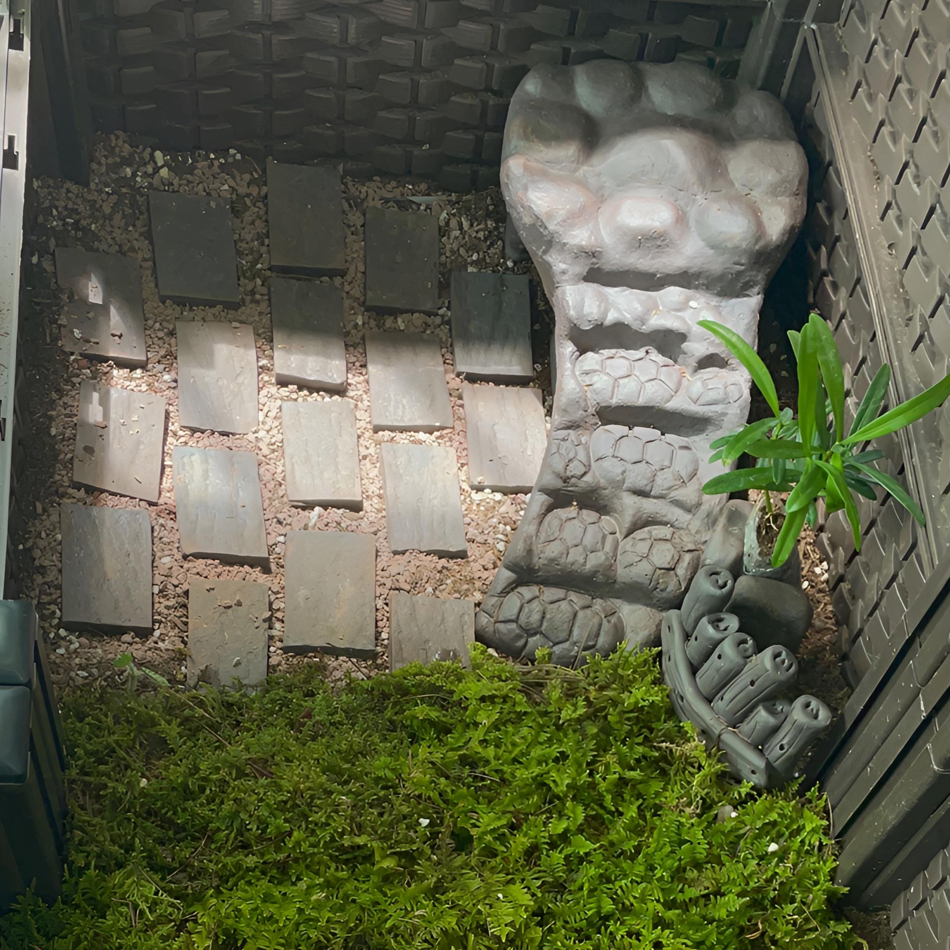 乌龟黄缘龟躲避屋水龟晒台爬坡晒背台爬宠别墅手工陶瓷造景装饰