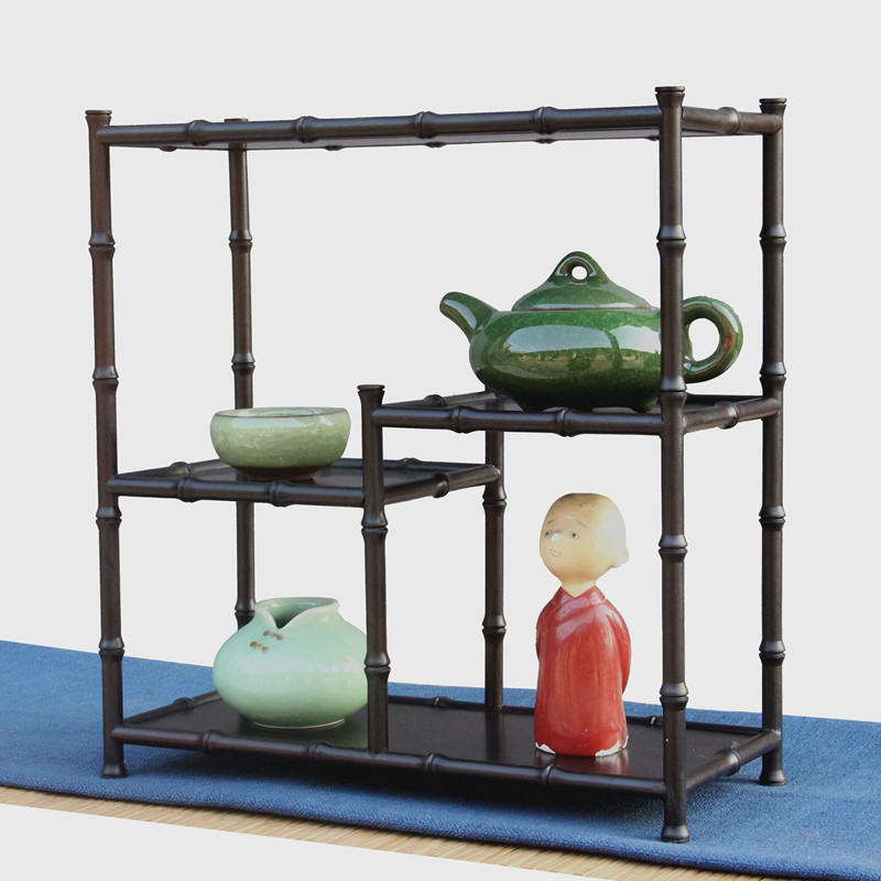 红木紫光檀桌面小博古架多宝阁实木中式茶壶茶具摆件置物架展示架