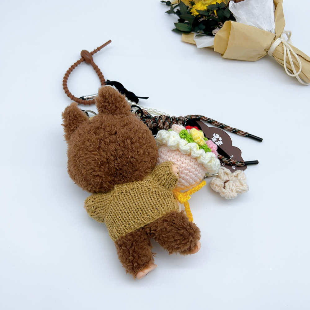 02456 毛绒款花束萌娃挂件 包包钥匙多用