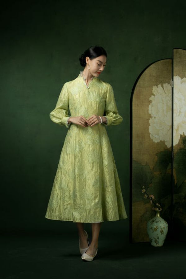 JIXIANGYIJIA/吉祥衣家荣曜秋菊 连衣裙 933236116新中式