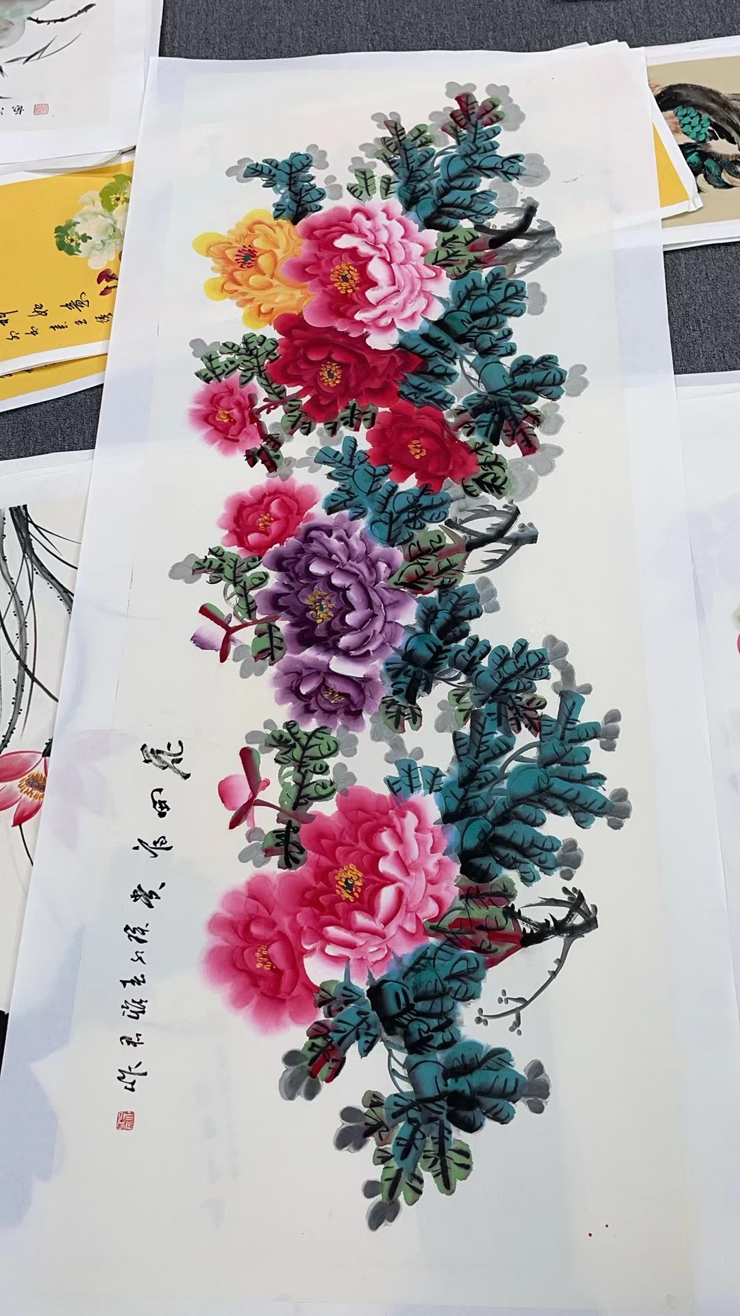 《荣宝轩》国画作品 牡丹图 作者666