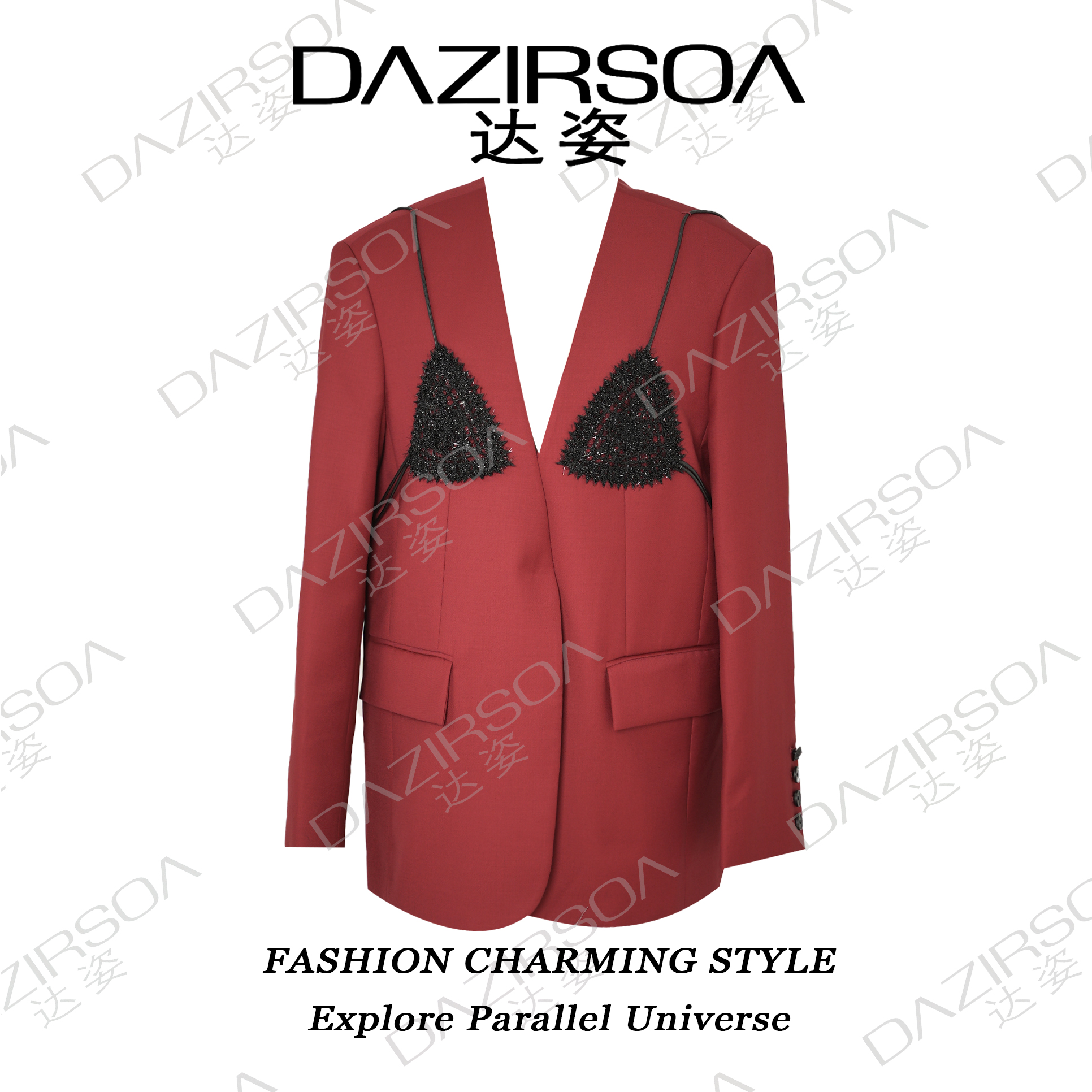 DAZIRSOA/达姿24A/W//  风格出片 // 刺绣绵羊毛西装外套 T637