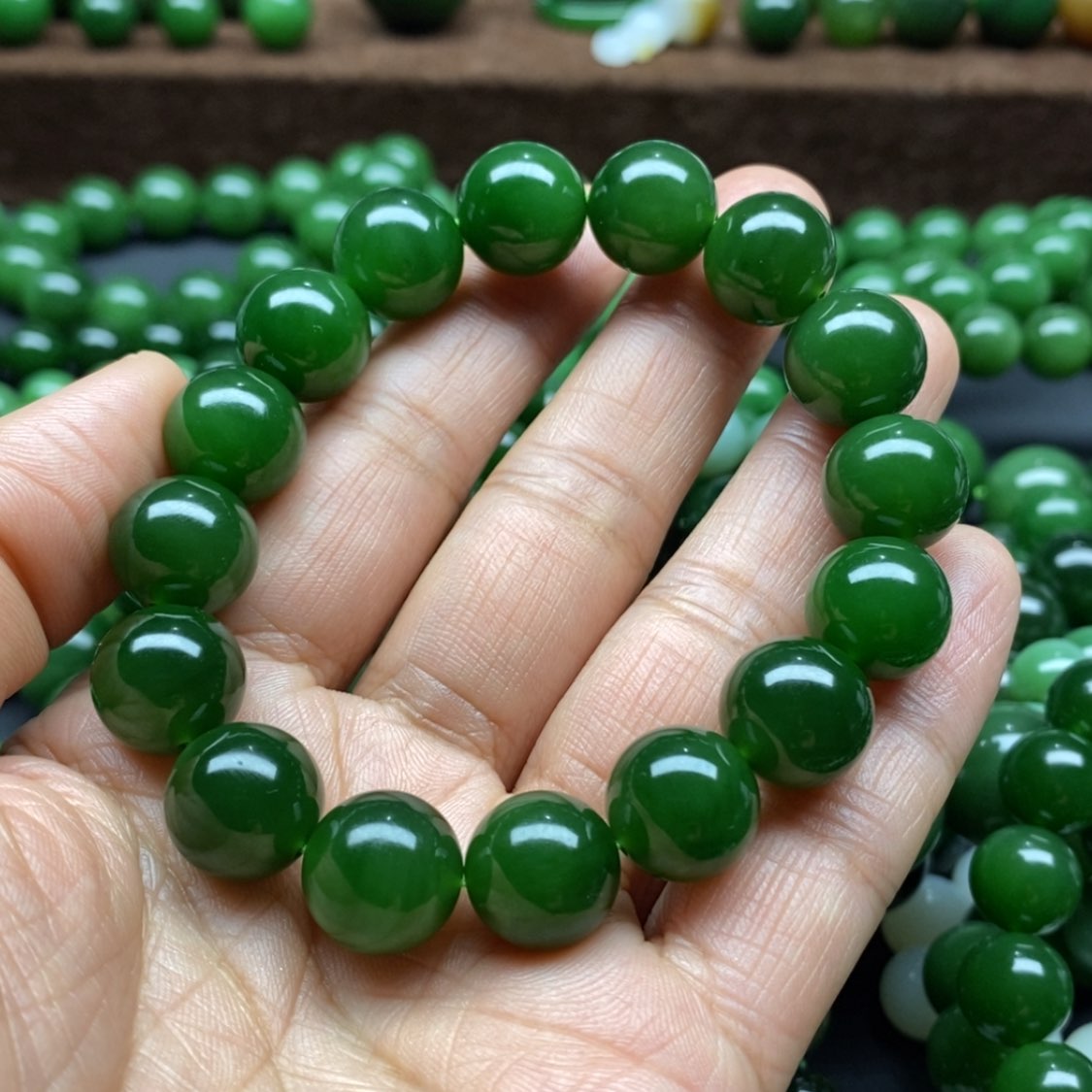 【闪购商品】和田玉（碧玉）手串未镶嵌荷**香