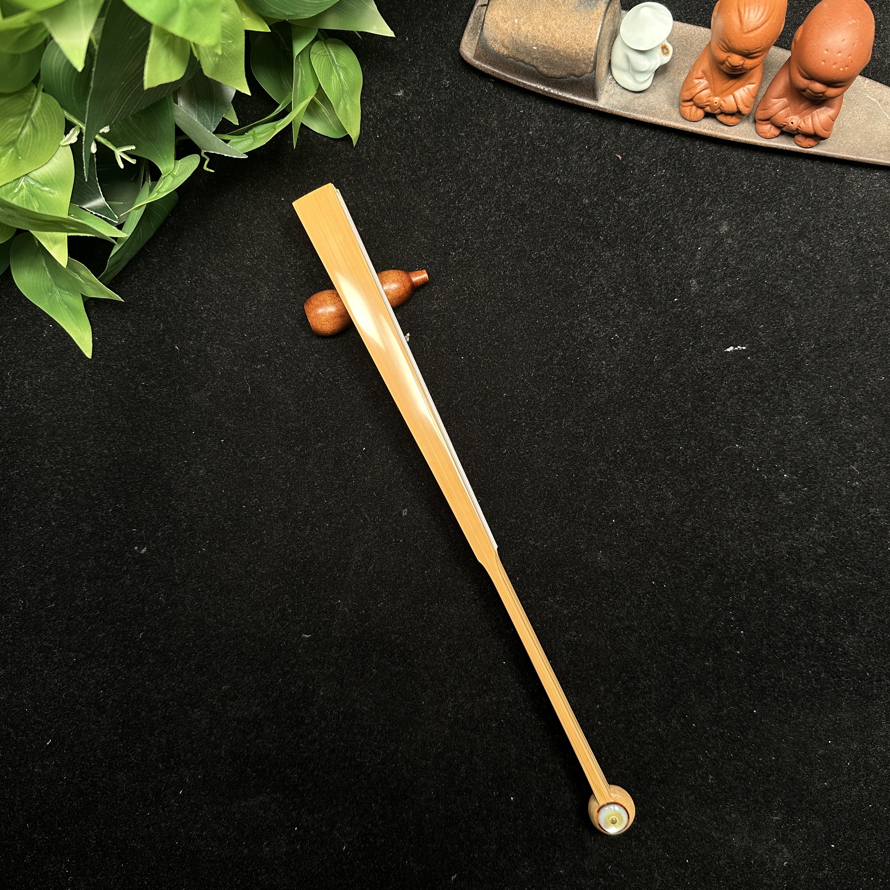 陈刚纯手工精制 新玉竹同料折扇 文玩折扇 收藏把玩扇子