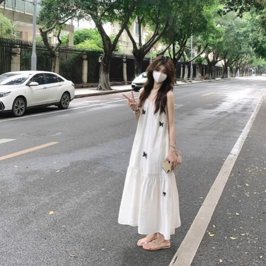 9-19（直播间看款拍单沐沐女装）夏季新款连衣裙法式吊带毛衣外套