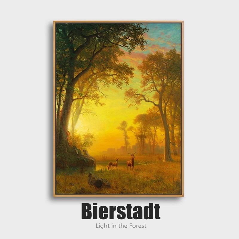 装饰画客厅美式风景画比尔兹塔德卧室餐厅玄关挂画沙发背景墙壁画