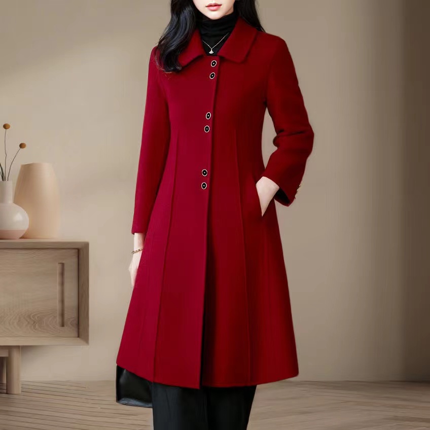 C953#时尚高端中长款双面呢外套（M.90~120斤）