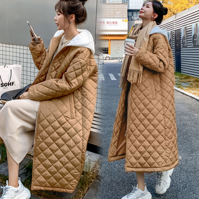 波登司面包服女冬天羽绒衣长款加肥加显瘦羽绒服时尚休闲加绒加厚