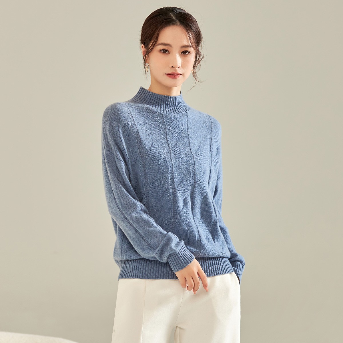  春竹品牌24秋冬新款纯色长袖时尚百搭百搭针织半高领羊毛打底衫