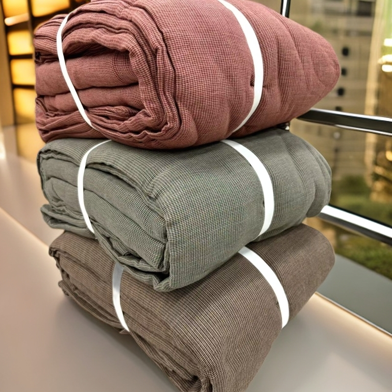 千禧格 四件套  母婴A类提花简约双面提花四件套                