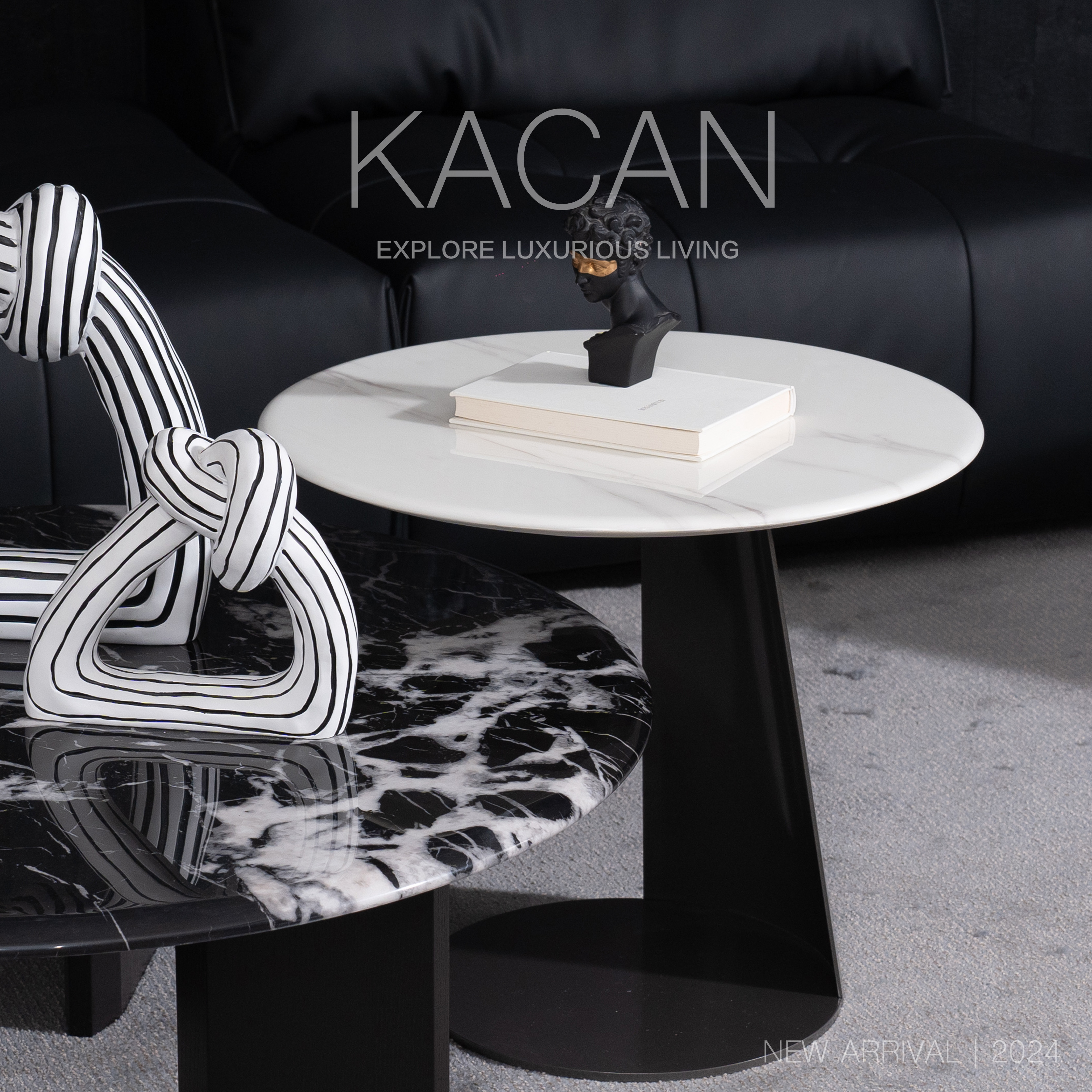 KACAN|卡璨轻奢客厅简约创意圆形大理石边几 伊斯坦堡系列bj-03