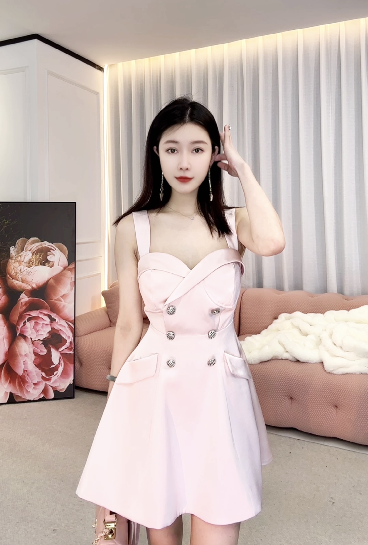 MEET YINA  夏季新款法式重工黑色连衣裙公主风Z2304 