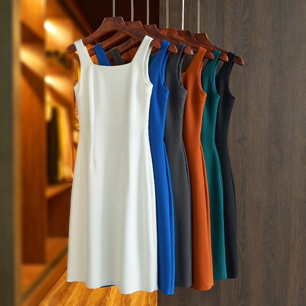 2025春季新款赫本风高端面料高弹性好显瘦好搭百搭背心裙吊带裙