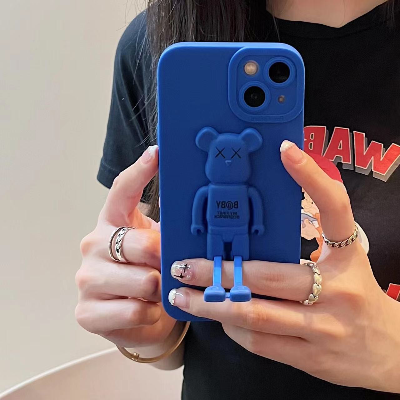 适用苹果/华为/vivo/oppo/小米/红米/荣耀新款暴力小熊支架蓝14手